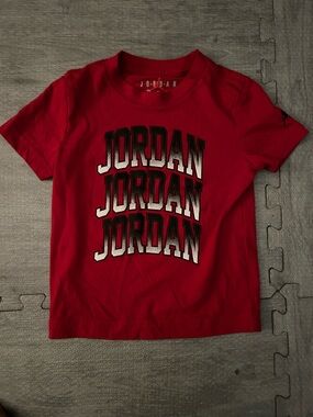 Jordan Red Short Sleeve Graphic Tee for Kids. Size 3T